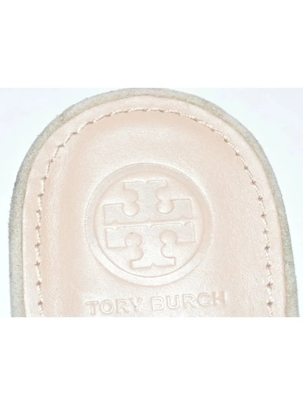 New! Tory Burch North Suede Low Wedge Sandal Fumo Tan Size 11 M CO1